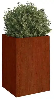 Produktbild von Pflanzkübel aus Cortenstahl - Blumenkasten - 52x48x75 cm - Rostoptik - korrosionsbeständig - braun für Garten und Balkon