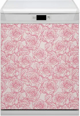 Produktbild von Geschirrspüle Magnet für Spülmaschine Magnetmatte Küche Magnete  Dekorative 60x70 cm  - Roses Doodle