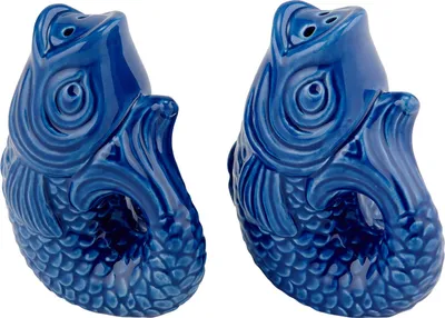 Image de Gift Company Set salière et poivrière Monsieur Carafon 2 pcs, faïence, Azur, 9 cm, 1096601070