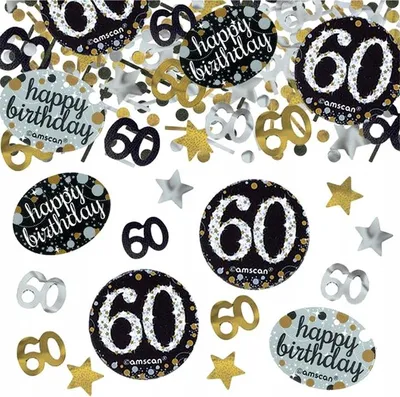 Produktbild von Amscan 360188, Loses Konfetti, Gold, Kreis, Letter, Anzahl, Stern, Streifen, Folie, 34 g