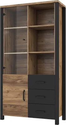Produktbild von Meublorama DS-HA-OLIN-24ABJC13*2C/97KG, 2 Tür(en), 5 Regale, Braun, Mitteldichte Faserplatte (MDF), 3 Schublade(n), 2 Jahr(e)