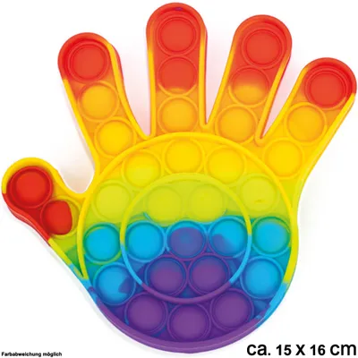 Produktbild von Bubble Pop Push Pop Toy Rainbow Hand