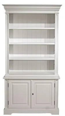 Obrázok produktu pre Casa Padrino regál vo vidieckom štýle biely 118 x 53 x v. 223 cm - Skriňa do obývačky s 2 dvierkami - Nábytok vo vidieckom štýle