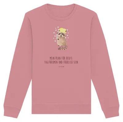 Produktbild von Mr. & Mrs. Panda Bio Baumwoll Pullover Waschbär Größe M - Canyon Pink - Geschenk, Pulli, Waschen, Lustige Sprüche, Sweatshirt, Fröhlich, Tagträumen, Sweater, Seifenblasen