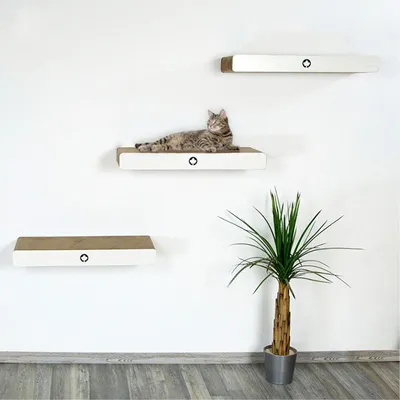 Produktbild von KIT OF 3 CLOUD CATWALK - Canadian Cat - PALE GREY - Wandmontage - 70x30x8 cm