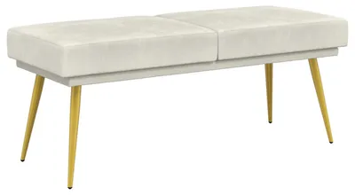 Obrázek produktu pro vidaXL Dvoumístná lavice, krémová, 120 x 45 x 46 cm, samet