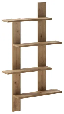 Image de Wandregal en bois imitation chêne, dimensions : 61 x 13,5 x 105 cm. Matériau : bois composite