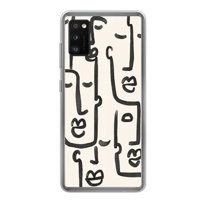 Produktbild von MuchoWow® Handyhülle Schutzhülle Hülle für Samsung Galaxy A41 Muster - Abstrakt - Linienkunst Silikon Softcase Handy Hülle - Mobiltelefon