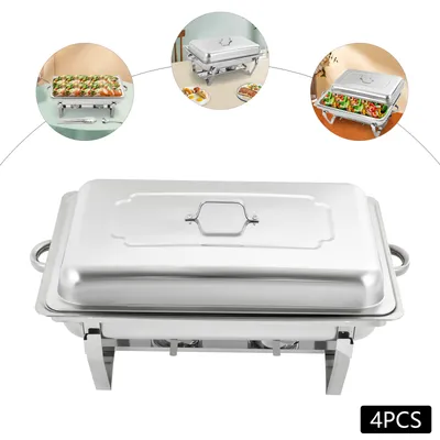 Produktbild von Edelstahl Chafing Dish, Chafing Dish Buffetwärmer, Quadratisch Buffet Server und Wärmer, Silber