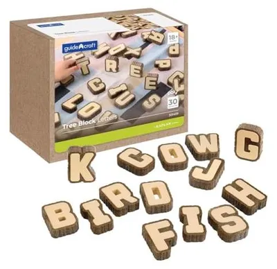 Produktbild von Guidecraft Holz-Alphabetblöcke - Lernspielzeug für Kinder