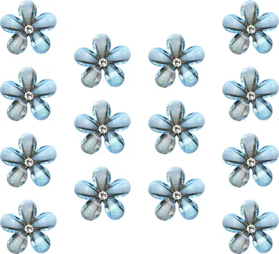 Produktbild von Blaue Blumen-Haarclip Mini-Haarclips Set - 14 Stück für Mädchen und Frauen