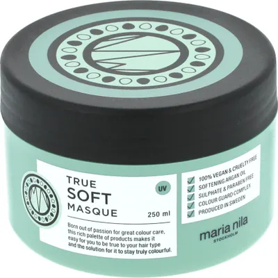 Produktbild von Maria Nila True Soft, 250 ml, Frauen, trockenes Haar, Anti-Frizz, Feuchtigkeitsspendend, Nährend, Glättend, Topf, Aqua/Water/Eau, Cetearyl Alcohol, Polyglyceryl-3 Polyricinoleate, Butyrospermum Parkii (Shea)...