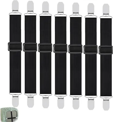 Produktbild von 8 verstellbare Bettlakenspanner mit Metallclips