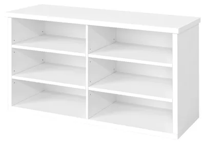 Image de Étagère à chaussures avec banc intégré, compartiments réglables, 6 étagères amovibles | Blanc | 100 x 29,5 x 50 cm