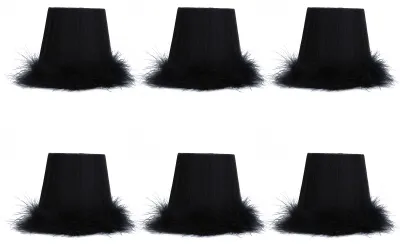 Immagine prodotto di 6 paralumi a sospensione in tessuto con bordo arricciato, paralumi per lampadari, decorazioni luminose, accessori