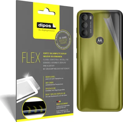 Produktbild von 3x Schutzfolie für Motorola Moto G71 Rückseite Folie, 100% Displayabdeckung, dipos Flex