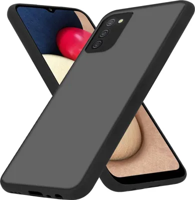 Image de Cadorabo Housse pour Samsung Galaxy A02s en noir mat Housse de protection hybride avec intérieur en silicone TPU et arrière en plastique mat Case Cover Etui Handy Hülle