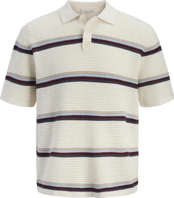 Obrázek produktu pro JACK&JONES ORIGINALS JORMAINE PLETENÉ POLO S PRUHY SN Mořská sůl S