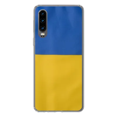 Produktbild von MuchoWow® Handyhülle Schutzhülle Hülle für Huawei P30 Nahaufnahme der Flagge der Ukraine Silikon Softcase Handy Hülle - Kartenbesitzer