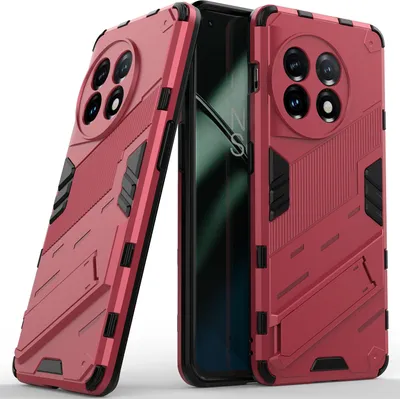 Produktbild von Armor Hülle für OnePlus 11 5G, Hybrid PC TPU Bumper Stoßfestes Schutzhülle mit Standfunktion Rosa