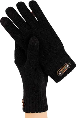 Produktbild von 1 Paar Männer Handschuhe gestrickte Touchscreen Hohe Reibung Full Finger Outdoor-Handschuhe zum Skaten - (schwarz)