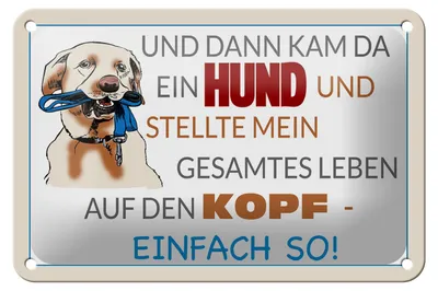 Produktbild von Blechschild Spruch 18x12cm und dann kam da ein Hund