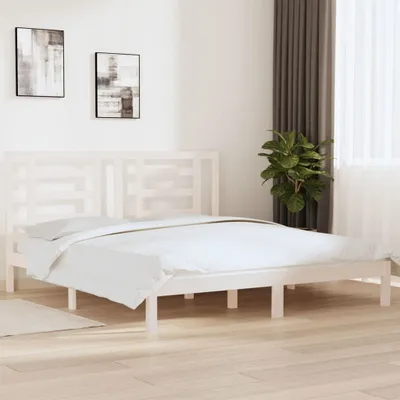 Obrázok produktu pre Maison Exclusive - Posteľný rám, biely, drevený masív 180x200 cm, Super King