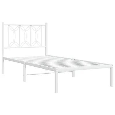 Produktbild von Best Möbel Bettgestell mit Kopfteil - komfortabel - Metall Weiß 90x200 cm - Doppelbett A376170
