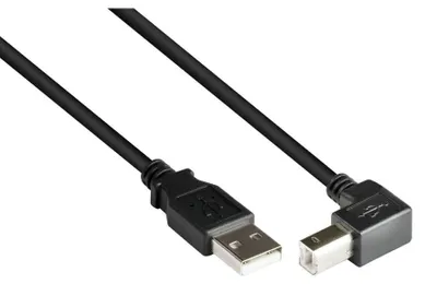 Productafbeelding van Alcasa USB A - USB B kabel, 3 meter, mannelijk/mannelijk, USB 2.0, zwart