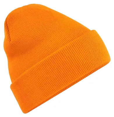 Image de Bonnet unie en tricot Beechfield pour adultes FK1482 (taille unique) (orange)