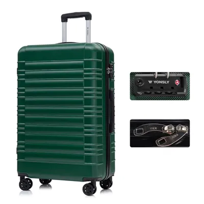 Produktbild von yonsly Premium Reisekoffer TSA-Schloss,YKK-Reißverschluss Hartschalen-Koffer Trolley Kabinenkoffer Rollkoffer Suitcase Handgepäck (Dunkelgrün,XL)