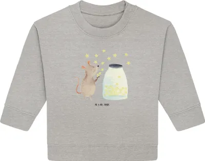 Produktbild von Mr. & Mrs. Panda Organic Baby Pullover Maus Sterne 24. - 36. Monat - Heather Grey - Geschenk, Geburtstag, Wunsch, Bullover, Geburt, Schwangerschaft, Lustige Sprüche