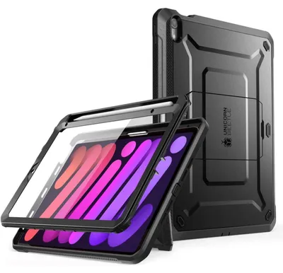 Produktbild von Schutzhülle für iPad Mini 7./6. Generation 8.3'' mit Displayschutz, Ständer, Stifthalter, Schwarz