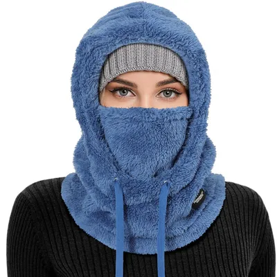 Obrázok produktu pre Zimská čiapka Sturmhaube, modrá, fleece, unisex, viacúčelová, vetruodolná, termo, lyžiarska maska s ochranou krku