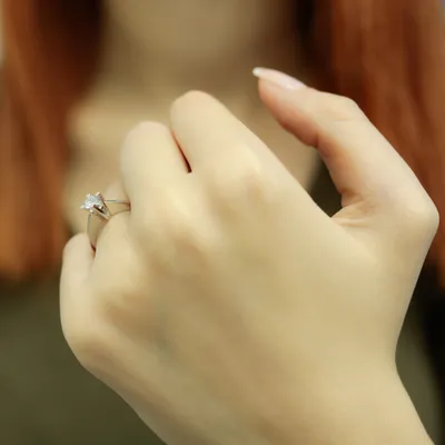 Produktbild von 0,32 Carat Diamant Solitär Ring Antragsring 14 Karat Weißgold - 53 (16,80 mm)