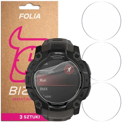 Produktbild von 3x Schutzfolie für den Bildschirm für Garmin Instinct 3 50 mm AMOLED, Bizon Watch HydroFlex