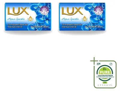Produktbild von 2 x Lux Seife Aqua Sparkle - Hydratisierend - 80 g - Großpackung - 2 Stücke