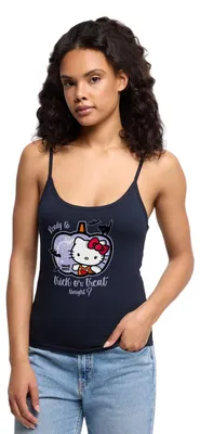 Produktbild von Spreadshirt Hello Kitty Halloween Süß Oder Saurer Bio Spaghetti Top Damen, XS, Navy