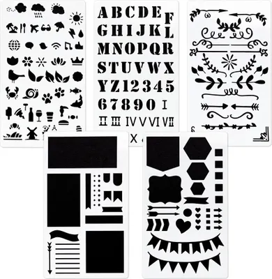 Image de Ensemble de pochoirs, pour peindre, bricoler, décorer, pack de 5