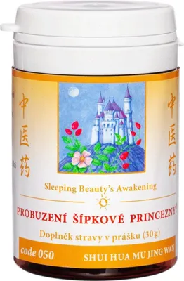 A product container with a label showing a castle illustration and text.
