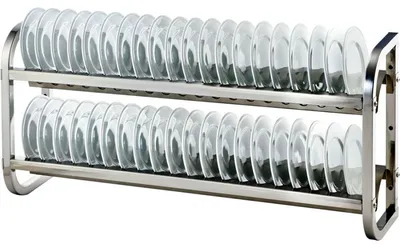 Produktbild von Edelstahl Abtropfgestell 1000x255x500 mm für 40 Deckel oder Teller Ø 160 mm
