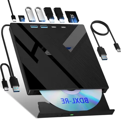 Productafbeelding van Externe Blu-ray drive - Optische brander - Films en data - 7-in-1 multifunctional - USB 3.0 - Zwart