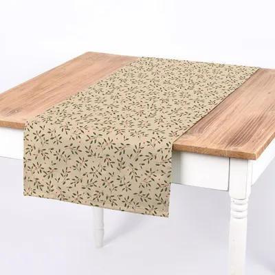Produktbild von Tischläufer Stechpalmenzweig Leinenlook natur 40x160cm SCHÖNER LEBEN.