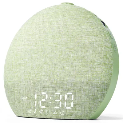 Sunrise Wecker mit Lichtweckfunktion, 30 Geräusche, Bluetooth, grün