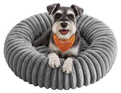 Immagine prodotto di Cuccia per cani, forma rotonda, lavabile, colore grigio tortora, dimensioni 70x70x20 cm