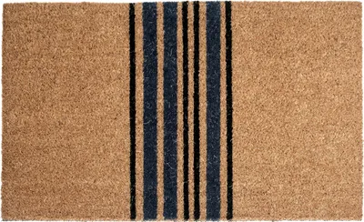 Obrázok produktu pre BELIANI Rohožka z prírodného kokosového vlákna, protiskluzová podložka, 50 x 80 cm, pruhovaný vzor