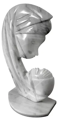 Produktbild von Marmorstatue der Madonna mit Kind, 10 cm