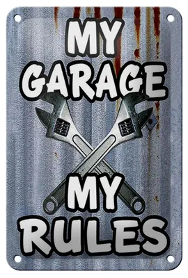 Produktbild von Blechschild Vintage 12x18cm my Garage my rules