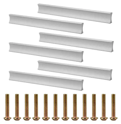 Produktbild von 6 Stück Schrankgriffe, Schubladengriffe mit Lochabstand 128 mm, Aluminium Möbelgriffe Silber mit Schrauben für Schränke, Schubladen, Kleiderschränke, Küchen