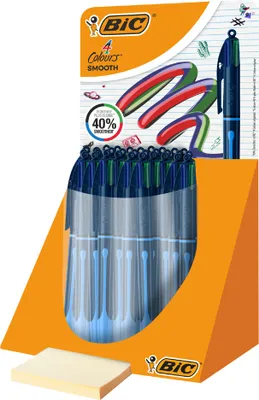 Obrázek produktu pro Bic 524096 BIC Retractable biros 4 Colours Smooth Drop, stojan po 30 kusech